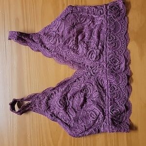 New Rose Pink Lace Bralette,  Bra Top, Medium